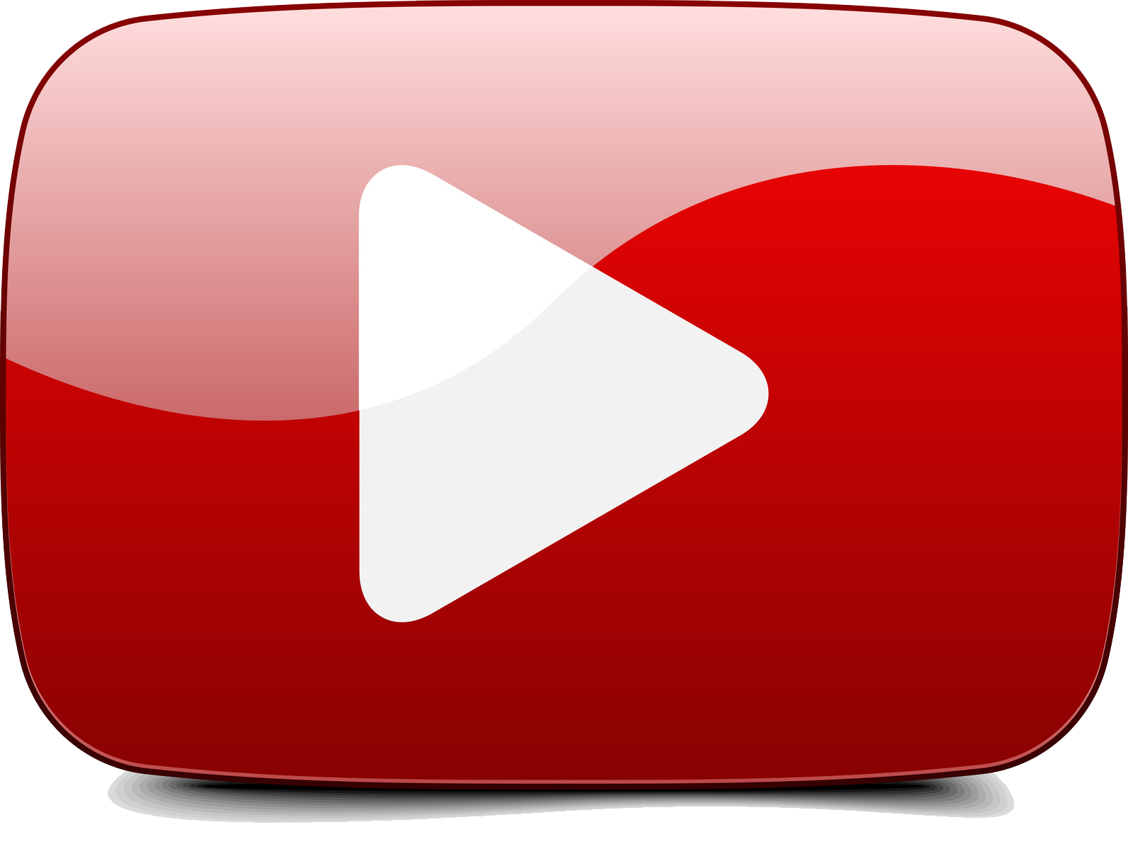 Youtube Red Play Button Glossy Icon  HD Free Download